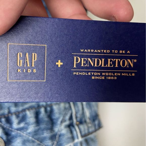NWT Kids Pendleton X GAP Sherpa Collar Denim Classic Jean Jacket size Medium - Picture 4 of 8